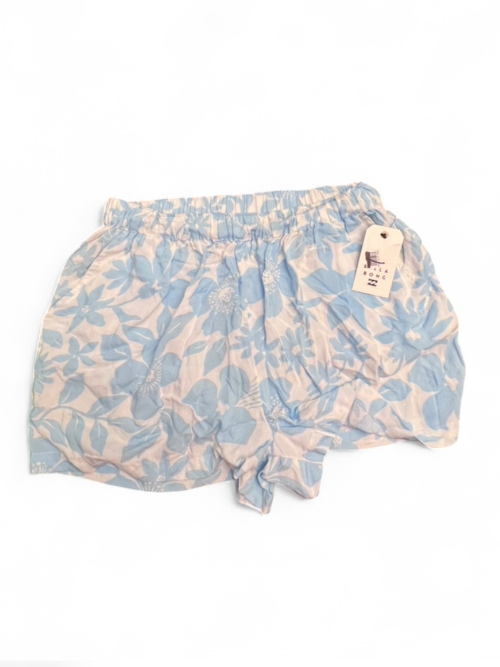 ✨NWT Billabong Light Blue and White Floral Elastic Waist Shorts